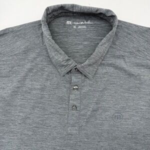 TravisMathew Polo Shirt Mens XL Grey Heathered Performance Stretch Golf